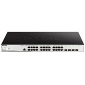 Сетевое оборудование D-Link DGS-1210-28P/ME/B2A Управляемый L2 коммутатор с 24 портами 10/100/1000Base-T и 4 портами 1000Base-X SFP (24 порта PoE 802.3af/at, PoE-бюджет 193 Вт)