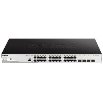 Сетевое оборудование D-Link DGS-1210-28P/ME/B2A Управляемый L2 коммутатор с 24 портами 10/100/1000Base-T и 4 портами 1000Base-X SFP (24 порта PoE 802.3af/at, PoE-бюджет 193 Вт)