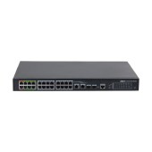 Коммутаторы DAHUA DH-LR2226-24ET-360-V2 26-портовый управляемый коммутатор с ePoE, уровень L2, 24xRJ45 100Mb PoE, 2хКомбо SFP/RJ45 1Gb uplink, суммарно 360Вт, коммутация 8.8 Гбит/с, MAC-таблица 4К
