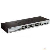 Сетевое оборудование D-Link DGS-1210-28/ME/B2A Управляемый L2 коммутатор, 24x1000Base-T, 4x1000Base-X SFP, AC 220В/DC 12В(с возможностью мониторинга статуса питания коммутатора)