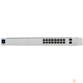 Сетевое оборудование UBIQUITI USW-16-POE PoE-коммутатор в стойку, 16х 1G RJ45, 2х SFP, раздача 42 Вт 
