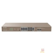 Сетевое оборудование IP-COM G1118P-16-250W Коммутатор PoE неуправляемый 16-Ports 10/100/1000 Base-T + 2-Port 1000 Base-X SFP  / 16-Ports PoE (PoE бюджет 230W)