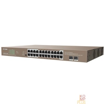 Сетевое оборудование IP-COM G1126P-24-410W Коммутатор PoE неуправляемый 24-Ports 10/100/1000 Base-T + 2-Port 1000 Base-X SFP  / 24-Ports PoE (PoE бюджет 370W)-1
