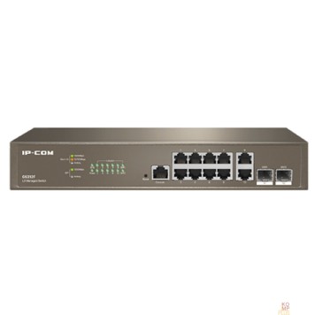 Сетевое оборудование IP-COM G5312F Коммутатор управляемый в стойку, 10*1Gbit RJ45, 2*SFP 1Gbit,  console port