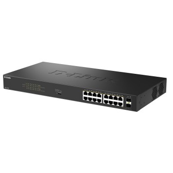 Сетевое оборудование D-Link DGS-1018P/B1A Конфигурируемый коммутатор с 16 портами 10/100/1000Base-T, 2 портами 1000Base-X SFP и DIP-переключателем (16 портов PoE 802.3af/at, PoE-бюджет 240 Вт)-2