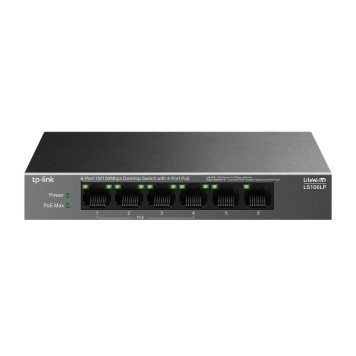 Сетевое оборудование TP-Link LS106LP Настольный коммутатор с 6 портами 10/100 Мбит/с (4 порта PoE)