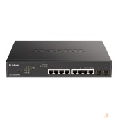 Сетевое оборудование D-Link DGS-1100-10MPPV2/A3A Настраиваемый L2 коммутатор с 8 портами 10/100/1000Base-T и 2 портами 1000Base-X SFP (порты 1-8 PoE 802.3af/at, порты 7-8 PoE 802.3bt, PoE-бюджет 242 Вт)