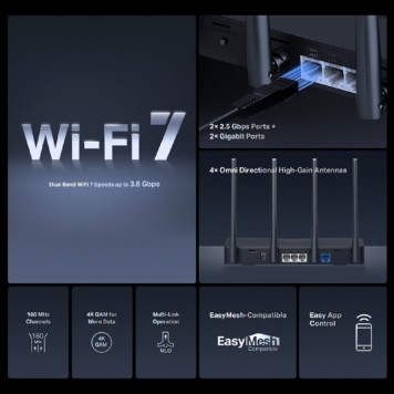 Mercusys MR27BE BE3600 Двухдиапазонный роутер Wi-Fi 7-2