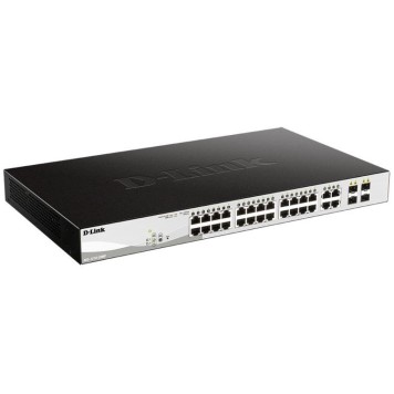 Сетевое оборудование D-Link DGS-1210-28MP/F3A Управляемый L2 коммутатор с 24 портами 10/100/1000Base-T и 4 комбо-портами 100/1000Base-T/SFP (24 порта PoE 802.3af/at, PoE-бюджет 370 Вт)-1