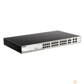 Сетевое оборудование D-Link DGS-1210-28P/F5A Настраиваемый L2 коммутатор с 24 портами 10/100/1000Base-T и 4 комбо-портами 100/1000Base-T/SFP (24 порта PoE 802.3af/at, PoE-бюджет 193 Вт)