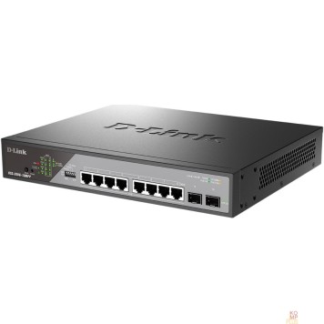 Сетевое оборудование D-Link DSS-200G-10MPP/A1A Настраиваемый L2 коммутатор с 8 портами 10/100/1000Base-T и 2 портами 1000Base-X SFP (8 портов PoE 802.3af/at/bt, PoE-бюджет 242 Вт, дальность до 250 м)-2