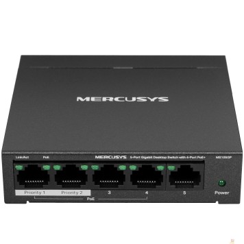 Mercusys Mercusys MS105GP Настольный коммутатор с 5 гигабитными портами (4 порта PoE+)-1