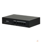Коммутаторы DAHUA DH-PFS3005-4ET-36 5-портовый неуправляемый коммутатор с РоЕ, 4xRJ45 100Mb PoE, 1xRJ45 100Mb, суммарно 36Вт, коммутация 1 Гбит/с, MAC-таблица 1К, металл