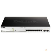 Сетевое оборудование D-Link DGS-1210-10MP/FL2A Управляемый L2 коммутатор с 8 портами 10/100/1000Base-T и 2 портами 1000Base-X SFP (8 портов PoE 802.3af/at, PoE-бюджет 130 Вт)