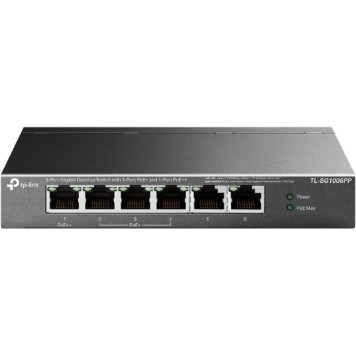 Сетевое оборудование TP-Link TL-SG1006PP Настольный коммутатор с 6 гигабитными портами (3 порта PoE+, 1 порт PoE++)