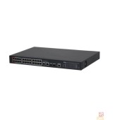 Коммутаторы DAHUA DH-S4228-24GT-240 28-портовый гигабитный управляемый коммутатор с PoE, уровень L2, 24xRJ45 1GB PoE, 2xRJ45 1Gb, 2xSFP 1Gb, суммарно 240Вт, коммутация 56 Гбит/с, MAC-таблица 8К