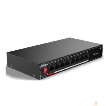 Коммутаторы DAHUA DH-SG1008P 8-портовый гигабитный неуправляемый коммутатор c PoE, 8xRJ45 1Gb PoE, суммарно 96Вт, коммутация 20 Гбит/с, MAC-таблица 8K, металл