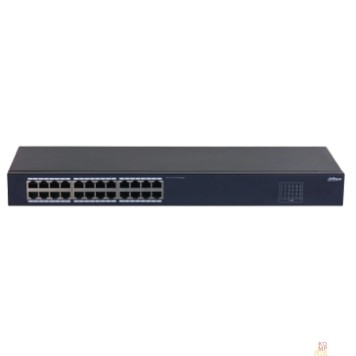 Коммутаторы DAHUA DH-SF1024 24-портовый неуправляемый коммутатор, 24xRJ45 100Mb, коммутация 4.8 Гбит/с, MAC-таблица 8К, металл, установка настольная/в стойку-1