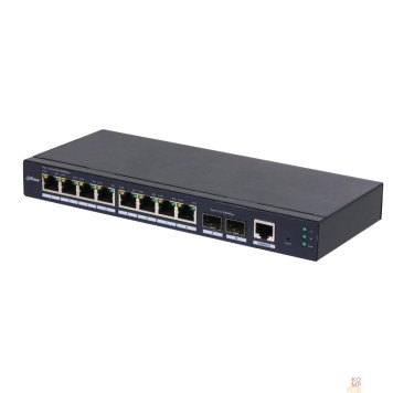 Коммутаторы DAHUA DH-SG4010-2F 10-портовый управляемый коммутатор, уровень L2, 8xRJ45 1Gb, 2xSFP 1Gb uplink, коммутация 20 Гбит/с, MAC-таблица 8К, металл-1