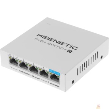 Сетевое оборудование Keenetic POE+ SWITCH 5 (KN-4610) 5-портовый гигабитный коммутатор с 4 портами PoE+ и бюджетом мощности 60 Вт