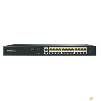 Сетевое оборудование Коммутатор Netis P124GH (L2) 24x100Мбит/с 2x1Гбит/с 1xКомбо(1000BASE-T/SFP) 1SFP 24PoE 24PoE+ 360W неуправляемый