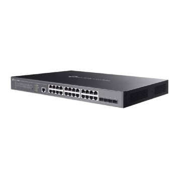 Сетевое оборудование TP-Link SG3428XMPP Omada 24-портовый гигабитный управляемый РоЕ-коммутатор уровня L2+ с 4 SFP+ слотами 10G-2