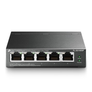 Сетевое оборудование TP-Link TL-SG1005P Настольный коммутатор с 5 гигабитными портами (4 порта PoE+)