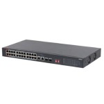Коммутаторы DAHUA DH-S3226-24ET-375 24-портовый неуправляемый коммутатор с РоЕ; 24xRJ45 100M (PoE/PoE+/Hi-PoE), 2xCombo SFP/RJ45 1G (uplink); суммарно до 370Вт; PoE watchdog, до 250м; питание: 100–240VAC;