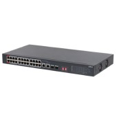 Коммутаторы DAHUA DH-S3226-24ET-375 24-портовый неуправляемый коммутатор с РоЕ; 24xRJ45 100M (PoE/PoE+/Hi-PoE), 2xCombo SFP/RJ45 1G (uplink); суммарно до 370Вт; PoE watchdog, до 250м; питание: 100–240VAC;