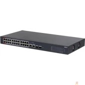 Коммутаторы DAHUA DH-CS4226-24ET-240 24-портовый облачный управляемый коммутатор с PoE, 24xRJ45 100Mb, 2хКомбо SFP/RJ45 1Gb, суммарно 240Вт, коммутация 8.8 Гбит/с, MAC-таблица 8К