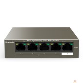 Сетевое оборудование TENDA TEG1105P-4-63W Коммутатор настольный 5-Ports 10/100/1000 Base-T 4-Ports PoE(PoE бюджет 58W)