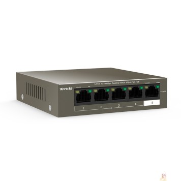 Сетевое оборудование TENDA TEF1105P-4-63W Коммутатор настольный 5-Ports 10/100 Base-TX 4-Ports PoE(PoE бюджет 58W)