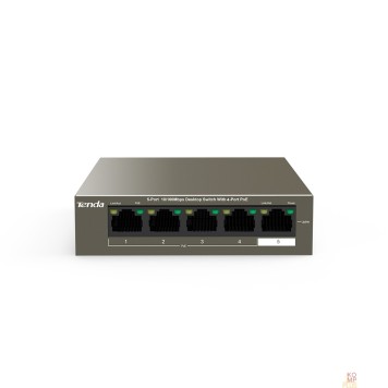 Сетевое оборудование TENDA TEF1105P-4-63W Коммутатор настольный 5-Ports 10/100 Base-TX 4-Ports PoE(PoE бюджет 58W)-1