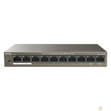 Сетевое оборудование TENDA TEF1110P-8-63W Коммутатор настольный 10-Ports 10/100 Base-TX 8-Ports PoE(PoE бюджет 63W)