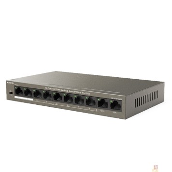 Сетевое оборудование TENDA TEF1110P-8-63W Коммутатор настольный 10-Ports 10/100 Base-TX 8-Ports PoE(PoE бюджет 63W)-1
