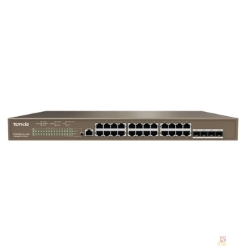 Сетевое оборудование TENDA TEG5328P-24-410W Коммутатор L3 управляемый в стойку PoE  24-Ports 10/100/1000 Base-T + 4-Ports 1000 Base-X SFP (PoE бюджет 370W)