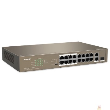 Сетевое оборудование TENDA TEF1118P-16-150W Коммутатор в стойку 16-Ports 10/100 Base-TX + 2-Ports 10/100/1000 Base-T + 1-Port 1000 Base-X SFP 16-Ports PoE(PoE бюджет 130W)-2