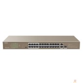 Сетевое оборудование TENDA TEF1126P-24-250W Коммутатор в стойку 24-Ports 10/100 Base-TX + 2-Ports 10/100/1000 Base-T + 1-Port 1000 Base-X SFP 24-Ports PoE(PoE бюджет 230W)