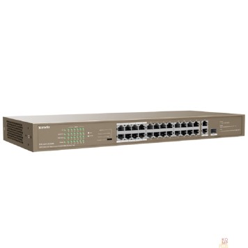 Сетевое оборудование TENDA TEF1126P-24-250W Коммутатор в стойку 24-Ports 10/100 Base-TX + 2-Ports 10/100/1000 Base-T + 1-Port 1000 Base-X SFP 24-Ports PoE(PoE бюджет 230W)-2