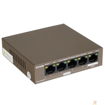 Сетевое оборудование TENDA TEG1105PD Коммутатор настольный 5-Ports 10/100/1000 Base-T 4-Ports PoE(PoE бюджет 30W)