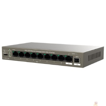 Сетевое оборудование IP-COM G1110PF-8-102W Коммутатор PoE неуправляемый  9-Ports 10/100/1000 Base-T + 1-Port 1000 Base-X SFP / 8-Ports PoE (PoE бюджет 92W)-2
