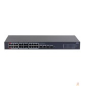 Коммутаторы DAHUA DH-CS4228-24GT-240 24-портовый гигабитный PoE коммутатор с функцией облачного управления, 24xRJ45 1Gb PoE, 2xRJ45 1Gb uplink, 2xSFP 1Gb; суммарно 240Вт, коммутация 56 Гбит/с, MAC-таблица 8К