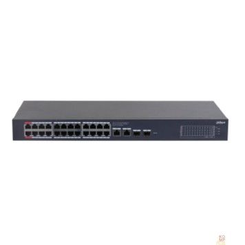 Коммутаторы DAHUA DH-CS4228-24GT-240 24-портовый гигабитный PoE коммутатор с функцией облачного управления, 24xRJ45 1Gb PoE, 2xRJ45 1Gb uplink, 2xSFP 1Gb; суммарно 240Вт, коммутация 56 Гбит/с, MAC-таблица 8К