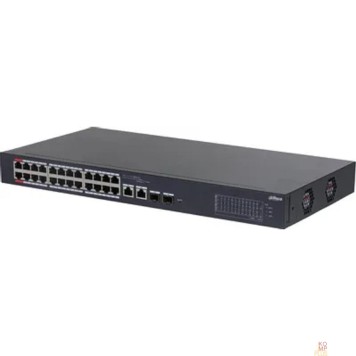 Коммутаторы DAHUA DH-CS4226-24ET-375 24-портовый PoE коммутатор облачный 24 RJ45 10/100Мбит/с (PoE/PoE+/Hi-PoE), 2 комбинированных SFP/RJ45 10/100/1000Мбит/с (uplink)