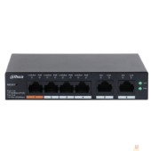 Коммутаторы DAHUA DH-CS4006-4ET-60 4-портовый PoE коммутатор с функцией облачного управления, 4xRJ45 100Mb, 2xRJ45 100Mb uplink, суммарно 60Вт, коммутация 4.8 Гбит/с, MAC-таблица 8К