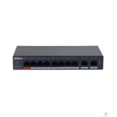 Коммутаторы DAHUA DH-CS4010-8ET-110 8-портовый PoE коммутатор с функцией облачного управления, 8xRJ45 100Mb, 2xRJ45 1Gb uplink, суммарно 110Вт