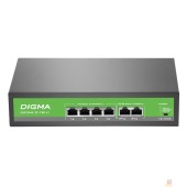 Сетевое оборудование Digma DSP204F-2F-T80 Коммутатор DSP204F-2F-T80 V1 (L2) 6х100Мбит/с 4PoE 4PoE+ 80W неуправляемый