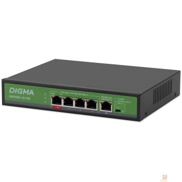 Сетевое оборудование Digma DSP204G-1G-T80 Коммутатор (L2) 5х1Гбит/с 4PoE 4PoE+ 1PoE++ 80W неуправляемый-2