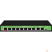 Сетевое оборудование Digma DSP208F-2F-T120 Коммутатор V1 (L2) 10х100Мбит/с 8PoE 8PoE+ 120W неуправляемый