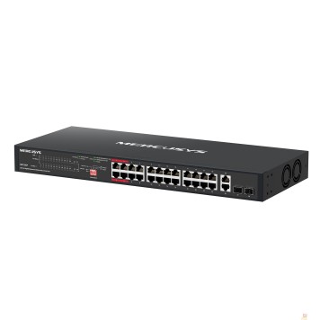 Mercusys Mercusys MS128GP 28-портовый гигабитный монтируемый в стойку коммутатор с 24 портами PoE+-1
